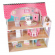 Domek dla lalek drewniany MDF + mebelki 70cm różowy LED