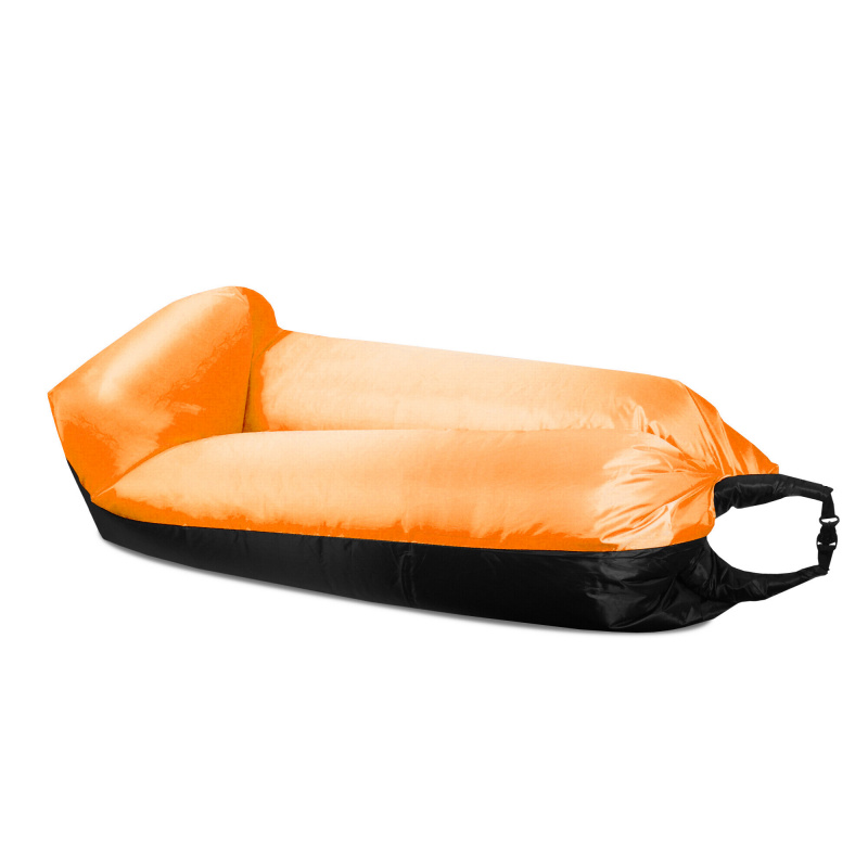 Aga Fotel Worek dmuchany LAZY BAG 230x70 cm Czarny/Pomarańczowy