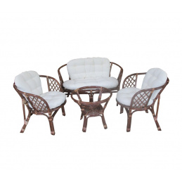 Aga Zestaw rattanowy BAHAMA Choco White