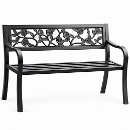 Aga Metalowa ławka ogrodowa 125x53x77 cm