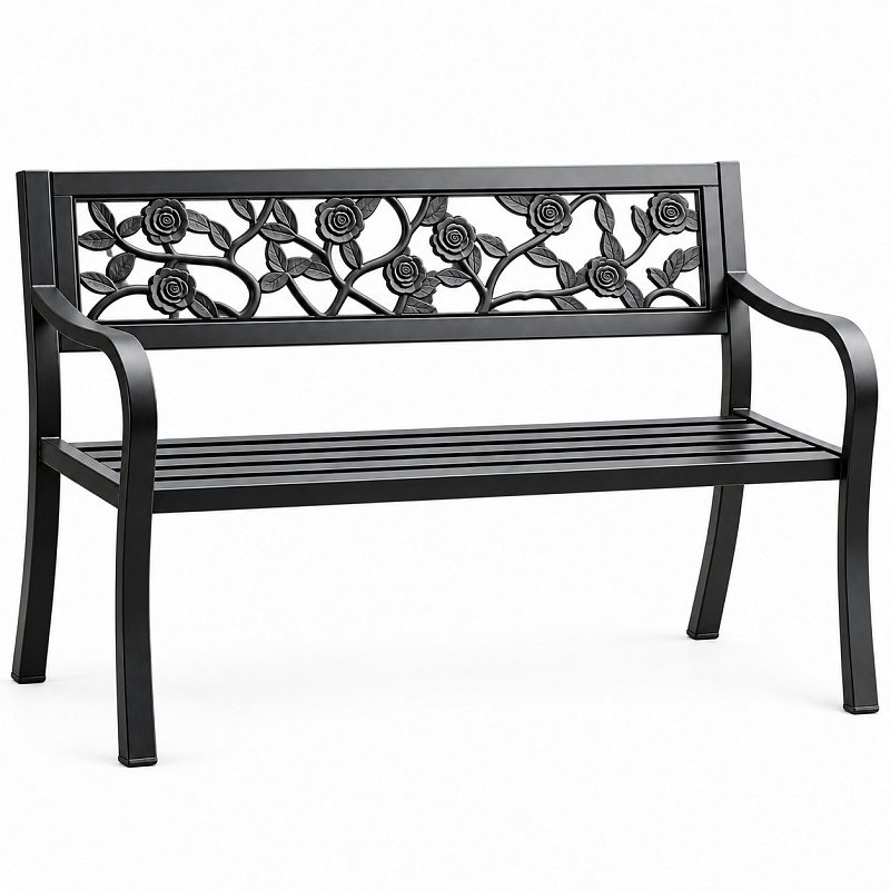 Aga Metalowa ławka ogrodowa 125x53x77 cm
