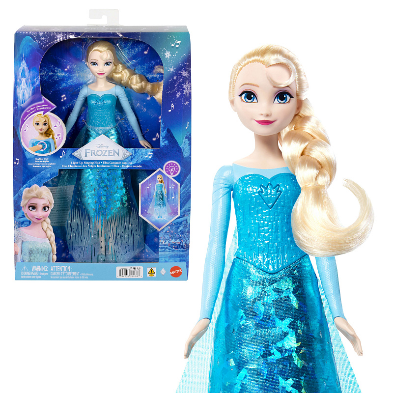 Frozen Angielskojęzyczna śpiewająca lalka Elsa ze światełkami JLJ07