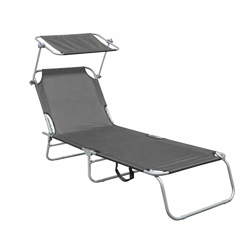 Linder Exclusiv Leżak ogrodowy z daszkiem Ciemnoszary - 2. GATUNEK