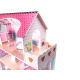 Domek dla lalek drewniany MDF + mebelki 70cm różowy LED