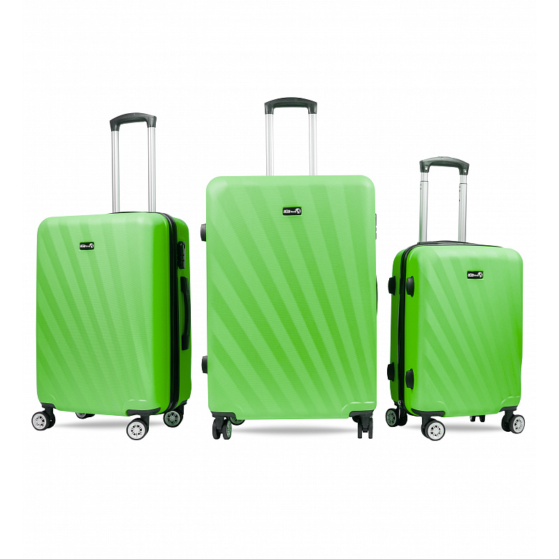 Aga Travel ZESTAW WALIZEK 3w1 KOMPLET WALIZKA PODRÓŻNA BAGAŻ MR4653 Zielony
