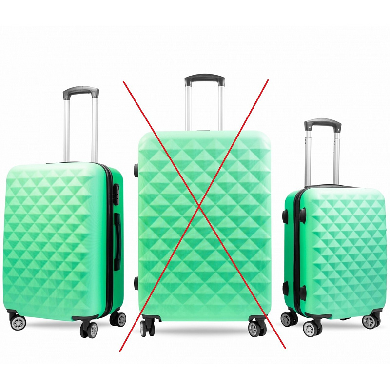 Aga Travel Zestaw walizek podróżnych rozm. M+S Turkusowy 6CZ023 - II. JAKOŚĆ