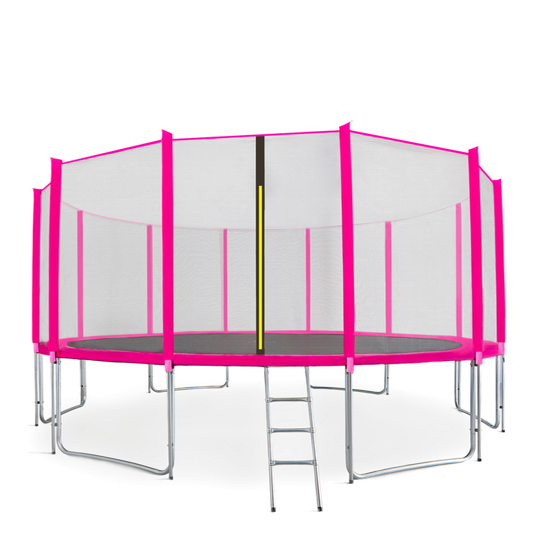 Aga SPORT PRO Trampolina 500 cm Różowa + siatka ochronna + drabinka + kieszeń na buty