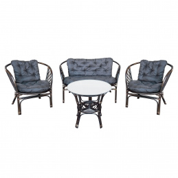 Aga Zestaw mebli rattanowych BAHAMA EXCLUSIVE Brąz/Szary