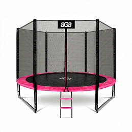 Aga Trampolina 305 cm Różowa + siatka ochronna + drabinka 6SAF027 - II. JAKOŚĆ