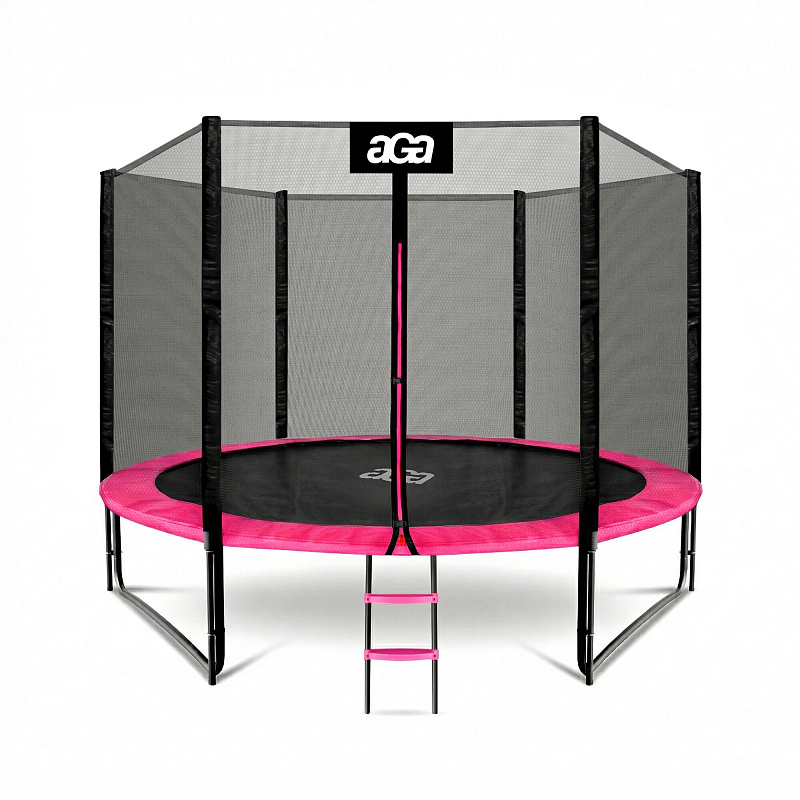 Aga Trampolina 305 cm Różowa + siatka ochronna + drabinka 6SAF027 - II. JAKOŚĆ
