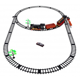 Zdalnie sterowana Kolejka z torami dla dzieci 3+ Funkcja dymu + Dźwięki Światła