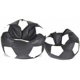 Aga Sofa worek BALL XXXL biało - czarny + podnóżek