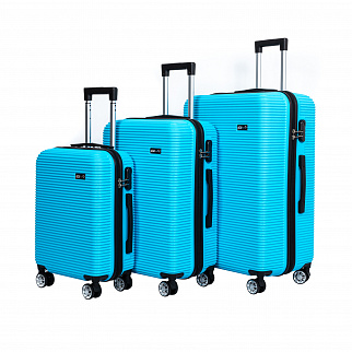 Aga Travel ZESTAW WALIZEK 3w1 KOMPLET WALIZKA PODRÓŻNA BAGAŻ MR4651 Jasno niebieski
