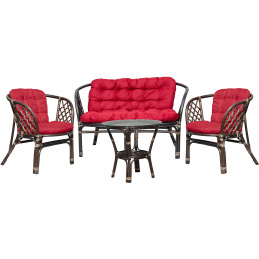 Aga Zestaw rattanowy BAHAMA Choco Dark Red