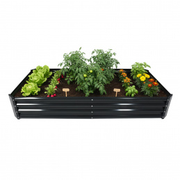 Aga Podwyższona grządka 180x90x30 cm ocynkowana stal Czarny