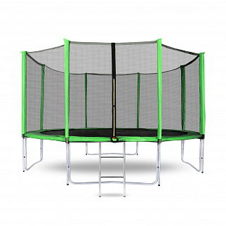 Aga SPORT PRO Trampolina Ogrodowa dla dzieci Duża z siatką i drabinką 366cm