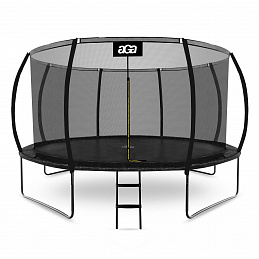 Aga SPORT EXCLUSIVE Trampolina 366 cm Czarna + siatka ochronna + drabinka 6SAF045 - II. JAKOŚĆ