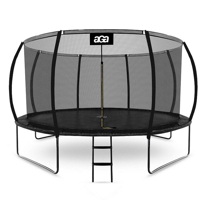 Aga SPORT EXCLUSIVE Trampolina 366 cm Czarna + siatka ochronna + drabinka 6SAF045 - II. JAKOŚĆ