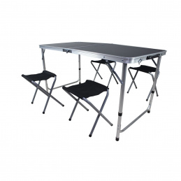 Stół turystyczny z krzesłami Linder Exclusiv MC330889 60 x 120 x 70 cm czarny