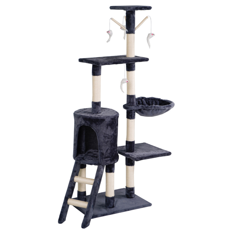 Aga Drapak dla kota 47x35x136 cm Ciemnoszary