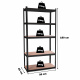Aga REGAŁ MAGAZYNOWY 2w1 METALOWY 180x90x40cm 5 PÓŁEK Czarny 