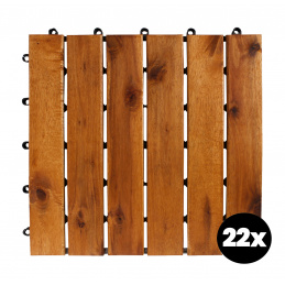 Linder Exclusiv Płytki drewniane tarasowe 30 x 30 x 2,4 cm x 22 szt