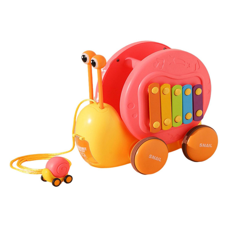 Aga4Kids Ślimak do ciągnięcia z ksylofonem różowy