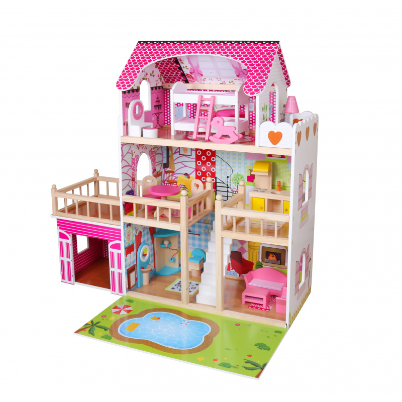 Domek dla lalek Aga4Kids Gabriella z oświetleniem LED