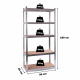 Aga Regał magazynowy metalowy 180 x 90 x 40 cm max 175 kg na półkę 5 półek Srebrny