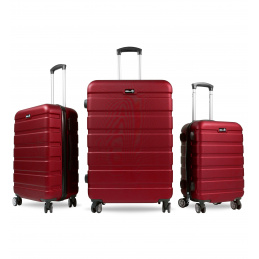 Aga Travel ZESTAW WALIZEK 3w1 KOMPLET WALIZKA PODRÓŻNA BAGAŻ MR4650 Czerwony