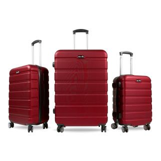 Aga Travel ZESTAW WALIZEK 3w1 KOMPLET WALIZKA PODRÓŻNA BAGAŻ MR4650 Czerwony