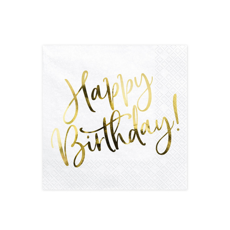 Aga4Kids Serwetki papierowe Happy Birthday 33x33 cm 20 szt