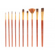 Pędzle malarskie artystyczne zestaw do malowania 10szt czerwony