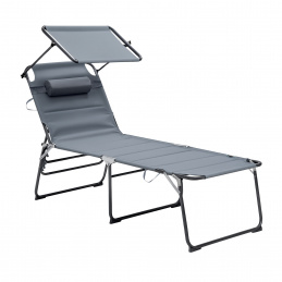 Aga Leżak ogrodowy XXL z baldachimem Szary 2DAZ589 - II GATUNEK