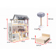 Domek dla lalek drewniany MDF + mebelki 78cm czarny LED