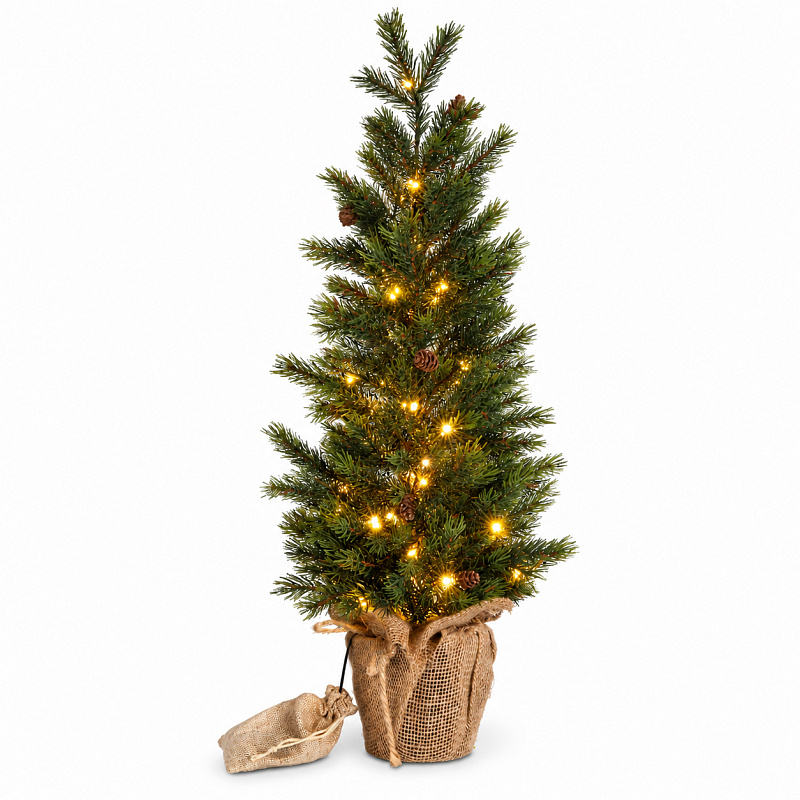 Aga Sztuczna choinka w doniczce 70 cm ośnieżona z oświetleniem LED