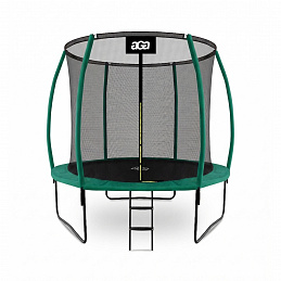 Aga SPORT EXCLUSIVE Trampolina 250 cm Ciemnozielona + siatka ochronna + drabinka - II. JAKOŚĆ