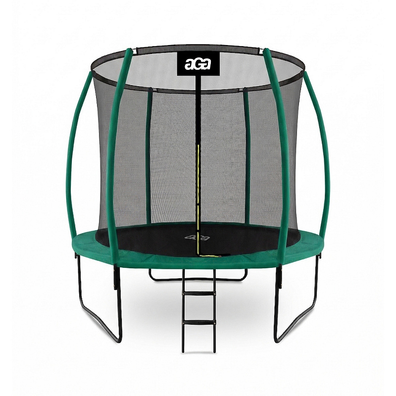 Aga SPORT EXCLUSIVE Trampolina 250 cm Ciemnozielona + siatka ochronna + drabinka - II. JAKOŚĆ
