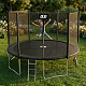 Aga SPORT PRO Trampolina 430 cm Czarna + siatka ochronna + drabinka + kieszeń na obuwie