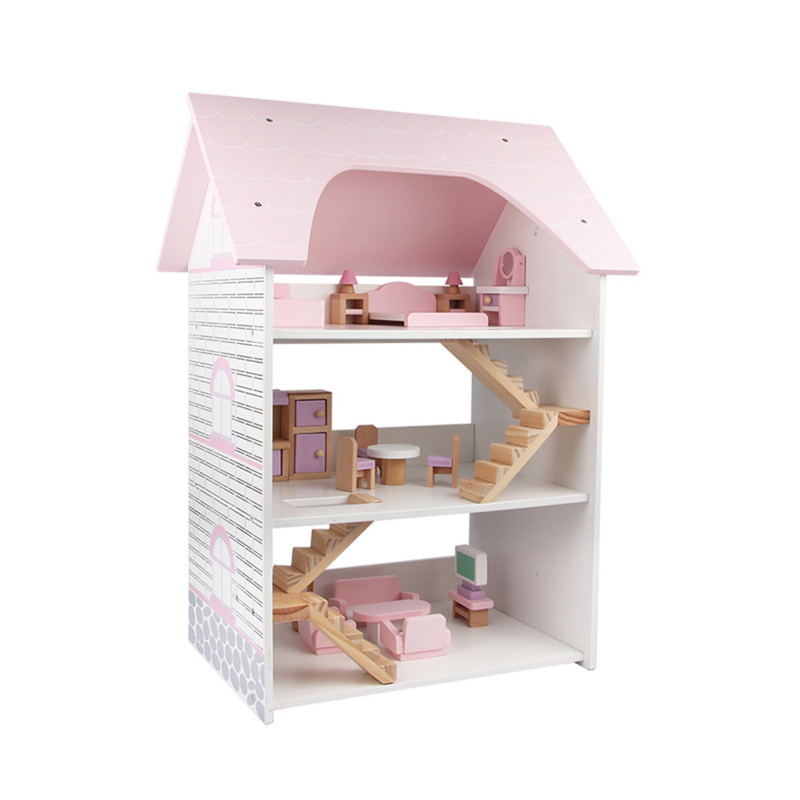 Aga4Kids DUŻY DREWNIANY Domek dla lalek DS5649