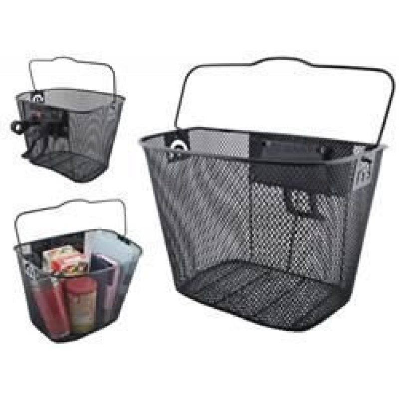 Kosz na kierownicę z klipsem Czarny ISO 2355