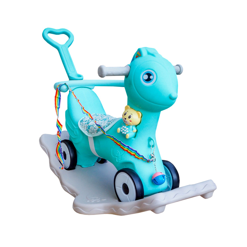 Aga4Kids KOŃ NA BIEGUNACH 2v1 DS3803 Niebieski