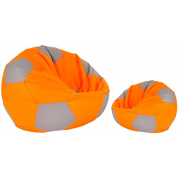 Aga Torba do siedzenia BALL XXXL szaro - pomarańczowa + podnóżek