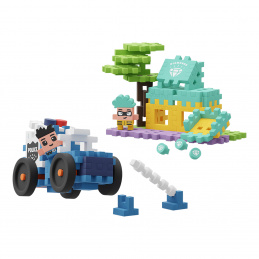 Marioinex MINI WAFFLE Samochód policyjny i złotnik 80 szt