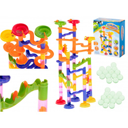 Tor kulkowy kulodrom wyścig kulek klocki MARBLE 74el.