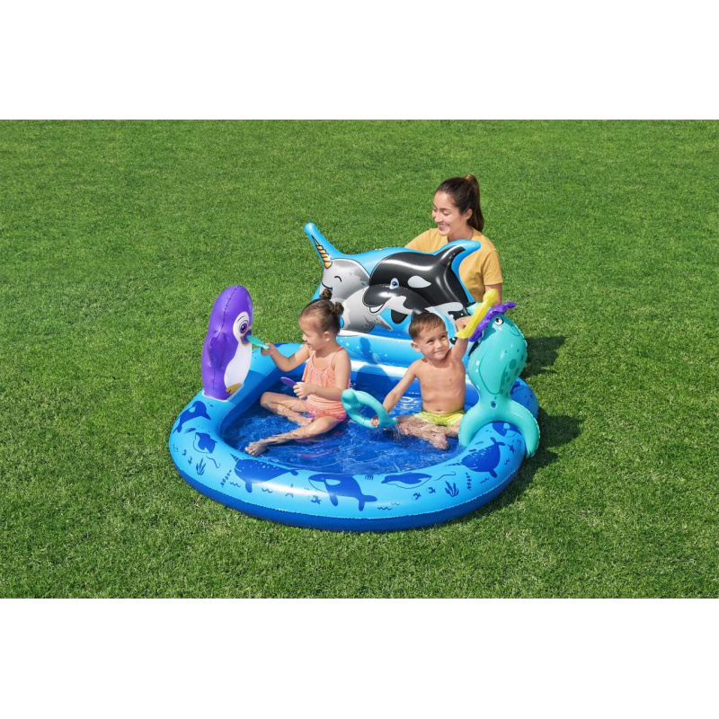 Dmuchany Plac zabaw Brodzik Morska Wyprawa dla dzieci 2+ BESTWAY 134x131x73cm + Dmuchane akcesoria
