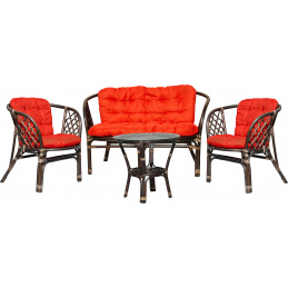 Aga Zestaw rattanowy BAHAMA Choco Red