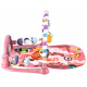 Mata edukacyjna z pianinkiem i grzechotkami różowa