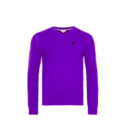 U.S. Polo ASSN. Sweter V-Neck Fioletowy