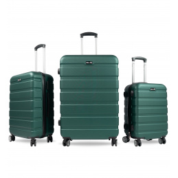 Aga Travel ZESTAW WALIZEK 3w1 KOMPLET WALIZKA PODRÓŻNA BAGAŻ MR4650 Zielona
